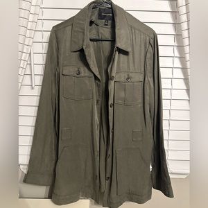 Banana republic army green button down size 14